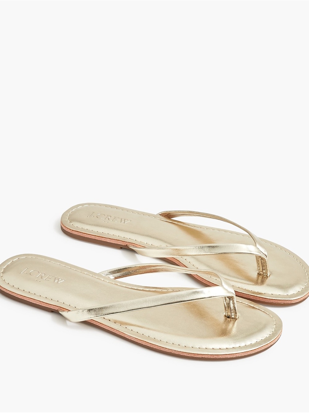 J. Crew Gold Metallic Thong Flip Flops Sandals